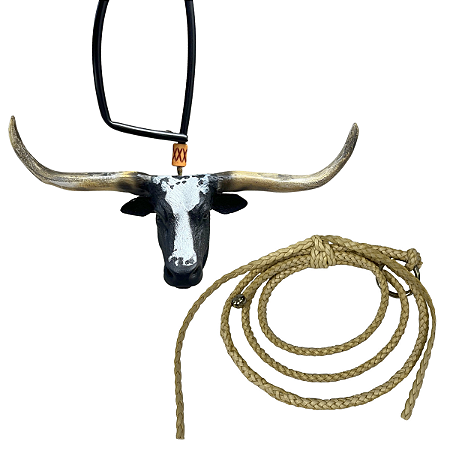 Enfeite Retrovisor Boi Long Horn + Mini laço