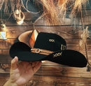 Chapeu 3 Cravos Americano Preto Dourado (exclusivo)