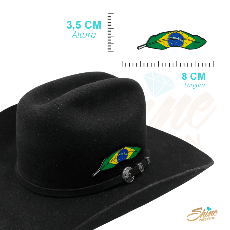 ADESIVO PARA CHAPÉU PENA BANDEIRA BRASIL